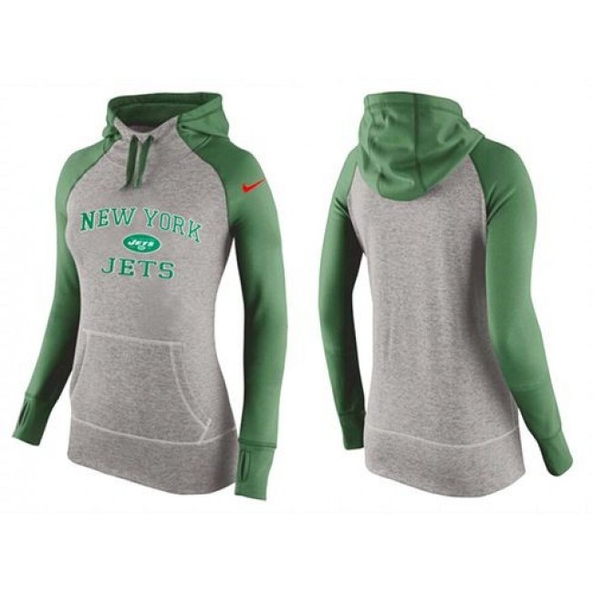 Women's New York Jets Hoodie Grey Green-1 Jersey