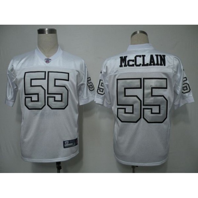 Raiders #55 Rolando McClain White Silver Grey No. Stitched NFL Jersey