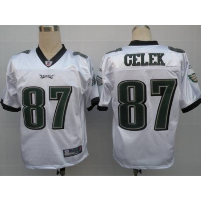 Eagles #87 Brent Celek White Stitched NFL Jersey