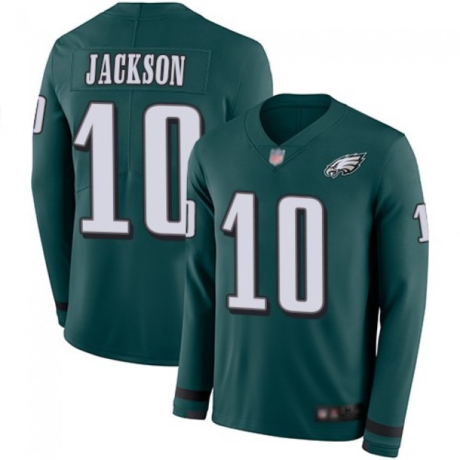 Nike Eagles #10 DeSean Jackson Midnight Green Team Color Men's Stitched NFL Limited Therma Long Sleeve Jersey