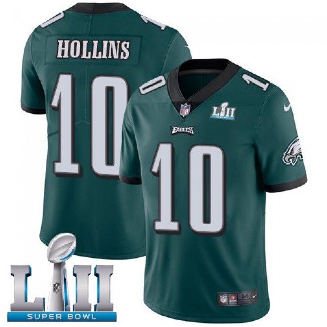 Nike Eagles #10 Mack Hollins Midnight Green Team Color Super Bowl LII Men's Stitched NFL Vapor Untouchable Limited Jersey