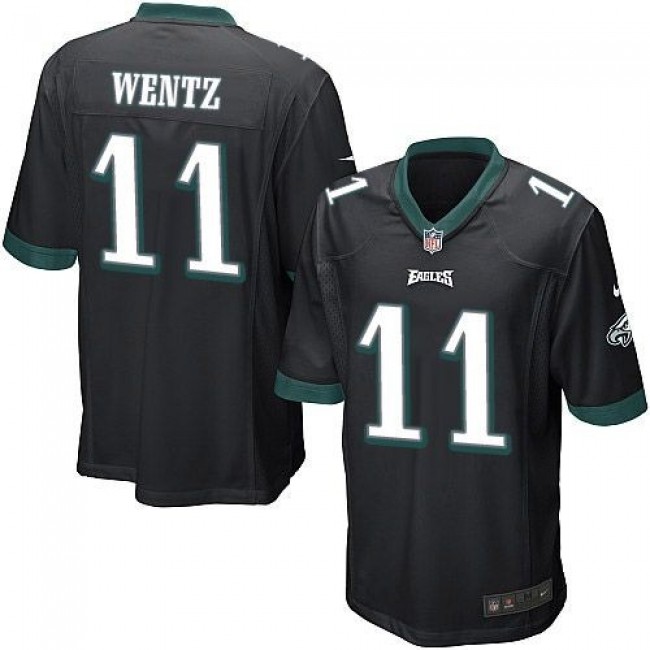 Philadelphia Eagles #11 Carson Wentz Black Alternate Youth Stitched NFL New Elite Jersey