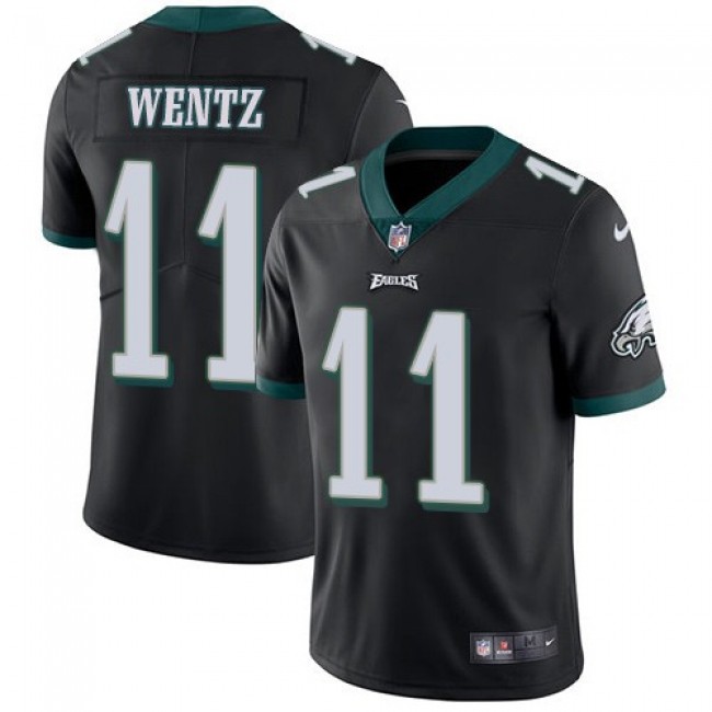 Philadelphia Eagles #11 Carson Wentz Black Alternate Youth Stitched NFL Vapor Untouchable Limited Jersey