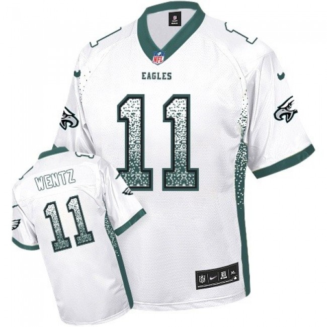 Philadelphia Eagles #11 Carson Wentz White Youth Stitched NFL Elite Drift Fashion Jersey