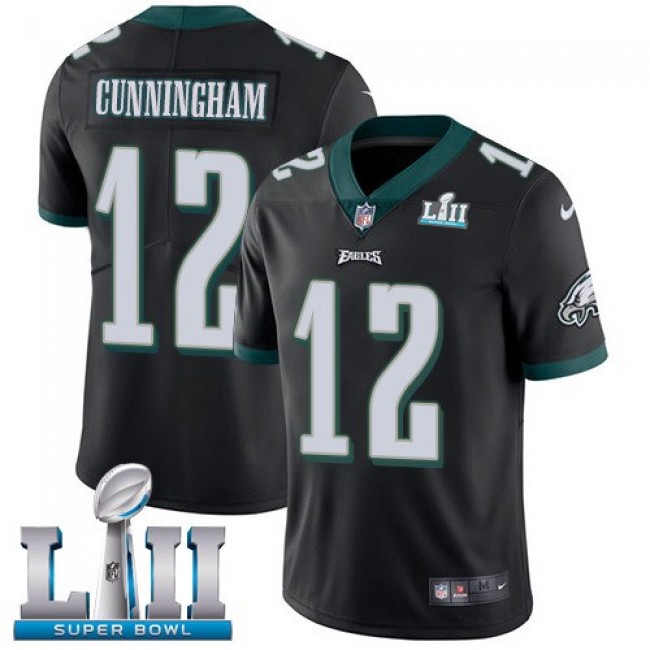 Philadelphia Eagles #12 Randall Cunningham Black Alternate Super Bowl LII Youth Stitched NFL Vapor Untouchable Limited Jersey