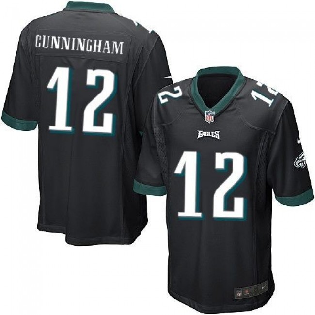 Philadelphia Eagles #12 Randall Cunningham Black Alternate Youth Stitched NFL New Elite Jersey