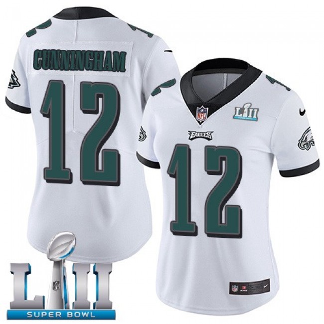 Women's Eagles #12 Randall Cunningham White Super Bowl LII Stitched NFL Vapor Untouchable Limited Jersey