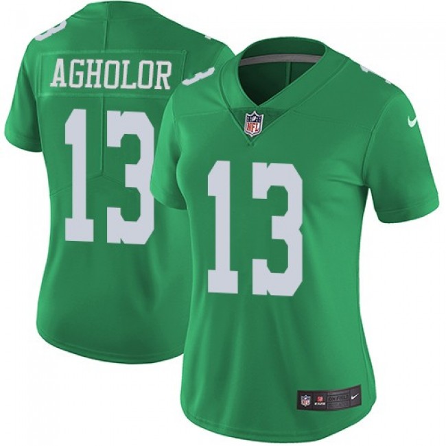 Women's Eagles #13 Nelson Agholor Green Stitched NFL Limited Rush Jersey