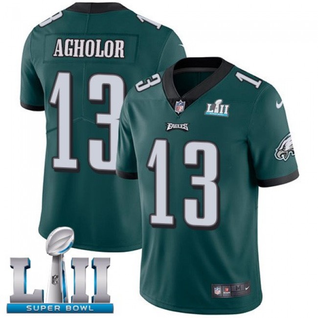 Philadelphia Eagles #13 Nelson Agholor Midnight Green Team Color Super Bowl LII Youth Stitched NFL Vapor Untouchable Limited Jersey