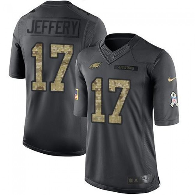 Philadelphia Eagles #17 Alshon Jeffery Black Youth Stitched NFL Limited 2016 Salute to Service Jersey