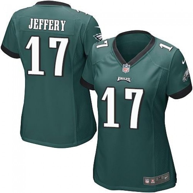 Women's Eagles #17 Alshon Jeffery Midnight Green Team Color Stitched NFL New Elite Jersey