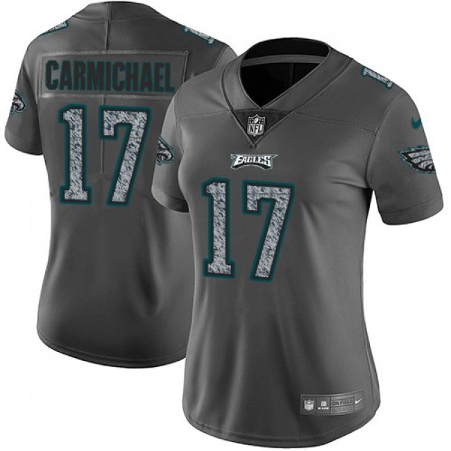 Women's Eagles #17 Harold Carmichael Gray Static Stitched NFL Vapor Untouchable Limited Jersey