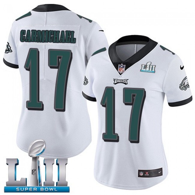 Women's Eagles #17 Harold Carmichael White Super Bowl LII Stitched NFL Vapor Untouchable Limited Jersey