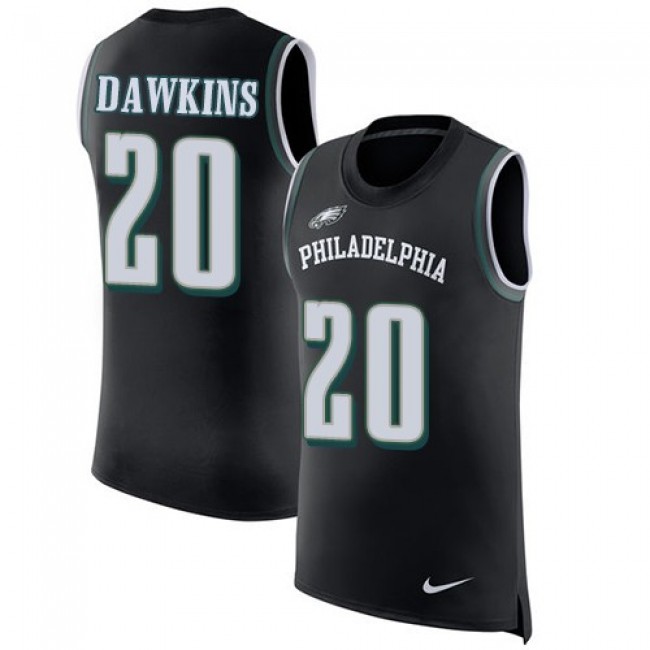 Nike Eagles #20 Brian Dawkins Black Alternate Men's Stitched NFL Limited Rush Tank Top Jersey