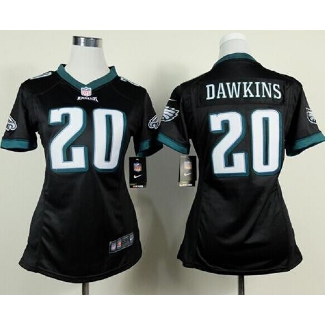 Women's Eagles #20 Brian Dawkins Black Alternate Stitched NFL New Elite Jersey