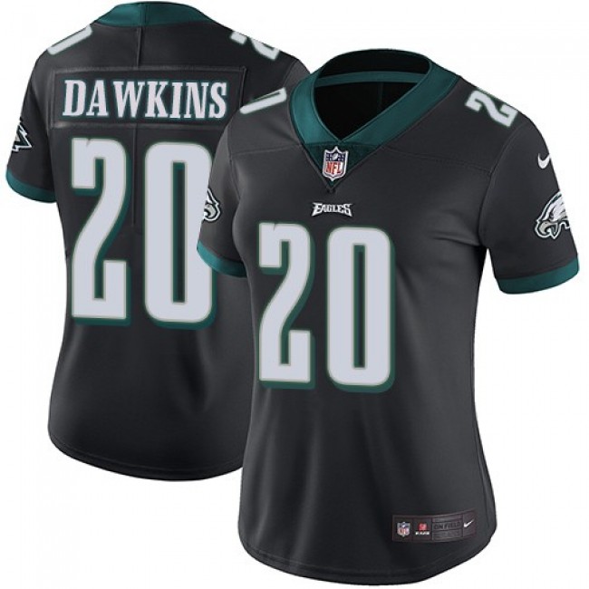 Women's Eagles #20 Brian Dawkins Black Alternate Stitched NFL Vapor Untouchable Limited Jersey