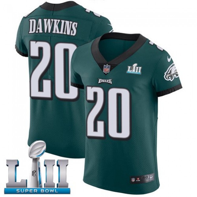 Nike Eagles #20 Brian Dawkins Midnight Green Team Color Super Bowl LII Men's Stitched NFL Vapor Untouchable Elite Jersey