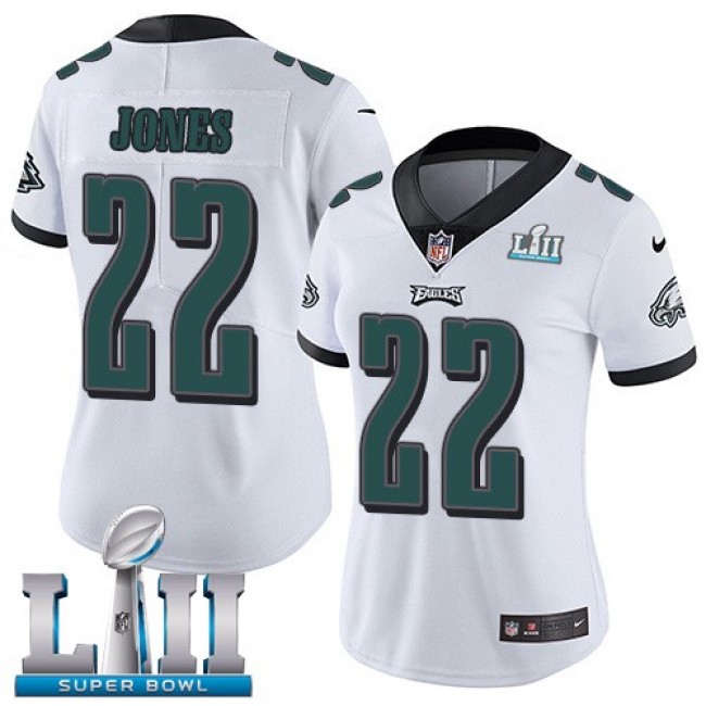 Women's Eagles #22 Sidney Jones White Super Bowl LII Stitched NFL Vapor Untouchable Limited Jersey