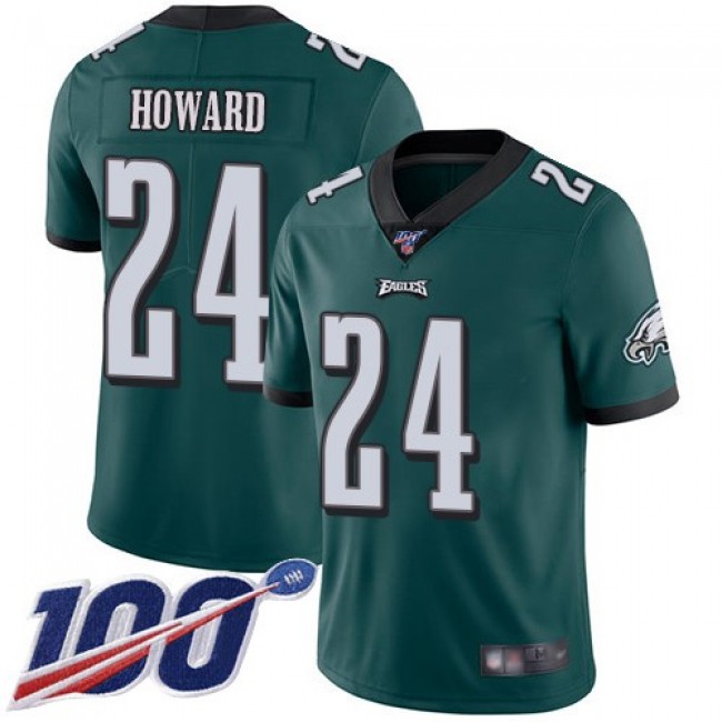 Nike Eagles #24 Jordan Howard Midnight Green Team Color Men's Stitched NFL 100th Season Vapor Limited Jersey