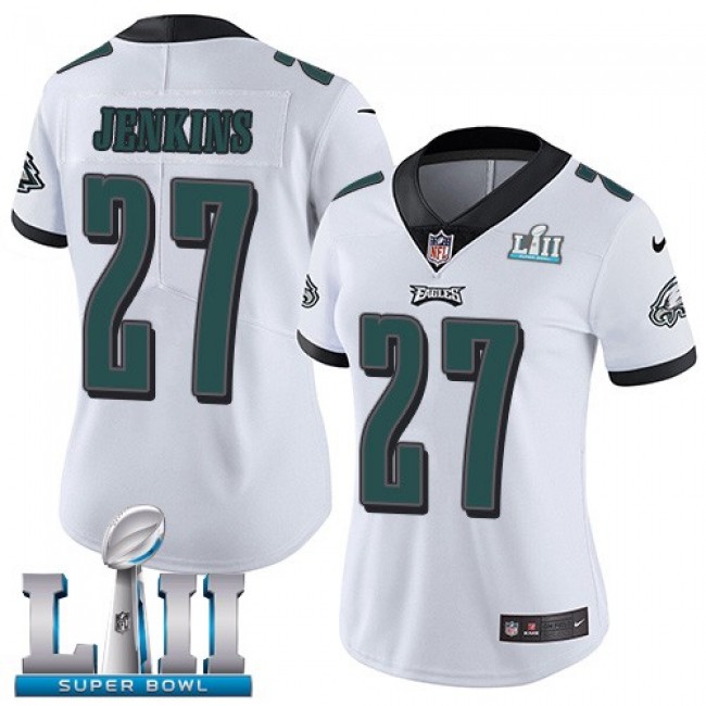 Women's Eagles #27 Malcolm Jenkins White Super Bowl LII Stitched NFL Vapor Untouchable Limited Jersey