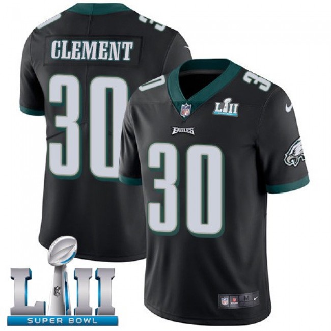 Nike Eagles #30 Corey Clement Black Alternate Super Bowl LII Men's Stitched NFL Vapor Untouchable Limited Jersey