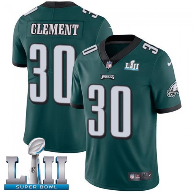 Philadelphia Eagles #30 Corey Clement Midnight Green Team Color Super Bowl LII Youth Stitched NFL Vapor Untouchable Limited Jersey