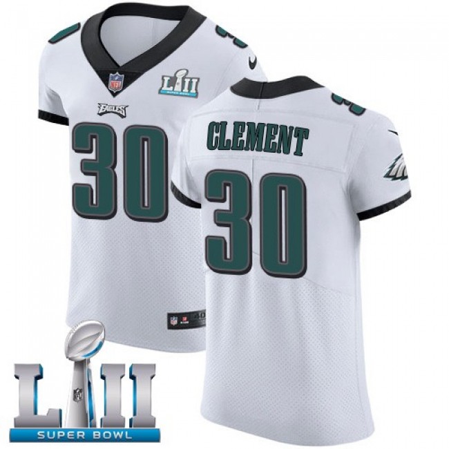 Nike Eagles #30 Corey Clement White Super Bowl LII Men's Stitched NFL Vapor Untouchable Elite Jersey