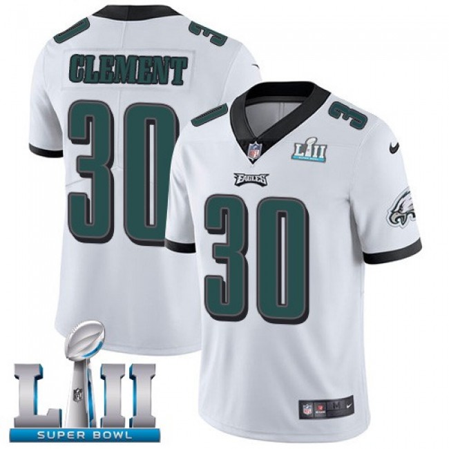 Philadelphia Eagles #30 Corey Clement White Super Bowl LII Youth Stitched NFL Vapor Untouchable Limited Jersey