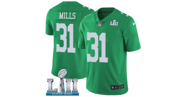 صورة ذراع Youth Nike Philadelphia Eagles #31 Jalen Mills Green Stitched NFL Limited Rush Jersey جسر البرج