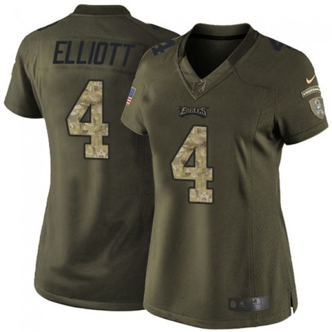 Women's Eagles #4 Jake Elliott Green Stitched NFL Limited 2015 Salute to Service Jersey