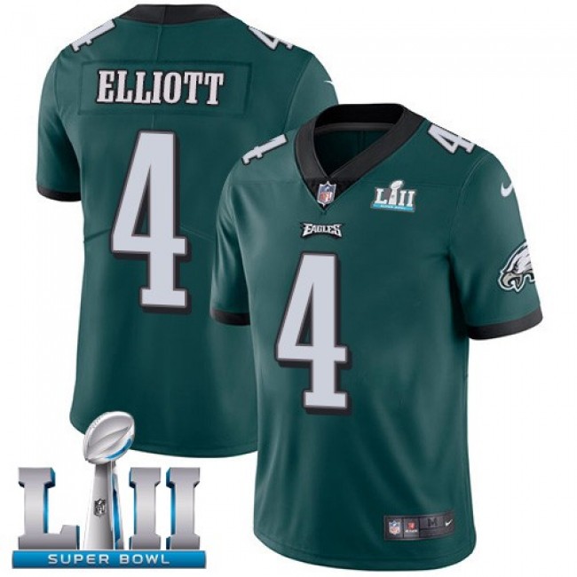 Nike Eagles #4 Jake Elliott Midnight Green Team Color Super Bowl LII Men's Stitched NFL Vapor Untouchable Limited Jersey