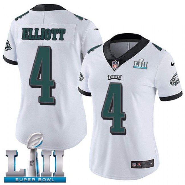 Women's Eagles #4 Jake Elliott White Super Bowl LII Stitched NFL Vapor Untouchable Limited Jersey