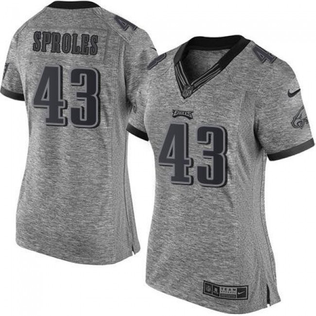 Women's Eagles #43 Darren Sproles Gray Stitched NFL Limited Gridiron Gray Jersey