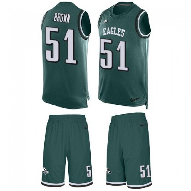 Nike Eagles #51 Zach Brown Midnight Green Team Color Men's Stitched NFL Limited Tank Top Suit Jersey