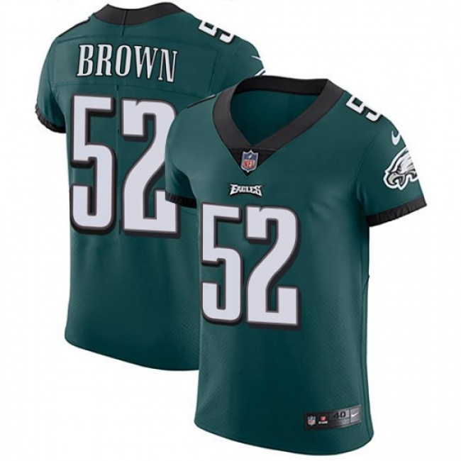 Nike Eagles #52 Asantay Brown Midnight Green Team Color Men's Stitched NFL Vapor Untouchable Elite Jersey