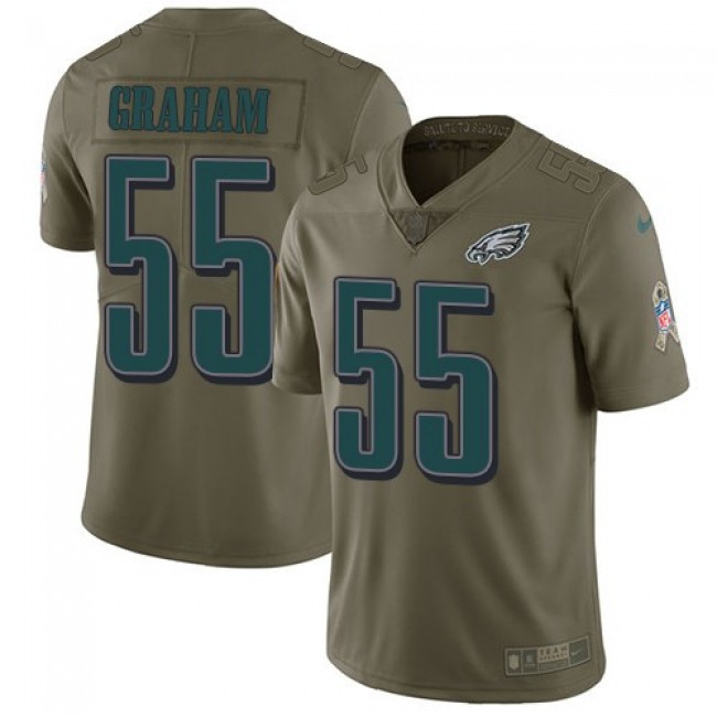 Philadelphia Eagles #55 Brandon Graham Olive Youth Stitched NFL Limited 2017 Salute to Service Jersey