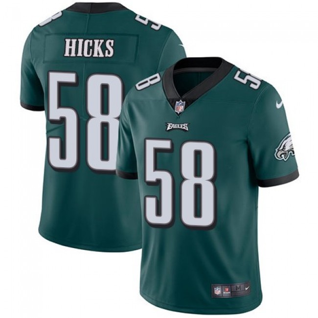 Philadelphia Eagles #58 Jordan Hicks Midnight Green Team Color Youth Stitched NFL Vapor Untouchable Limited Jersey
