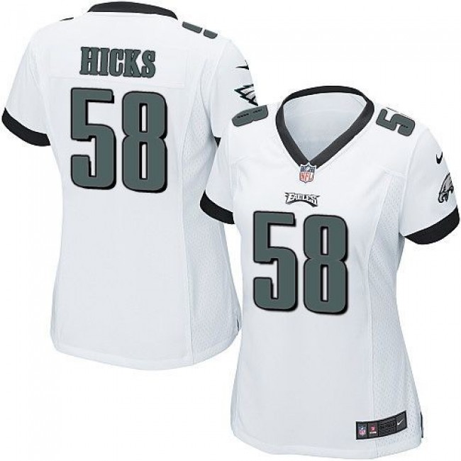 Women's Eagles #58 Jordan Hicks White Stitched NFL New Elite Jersey