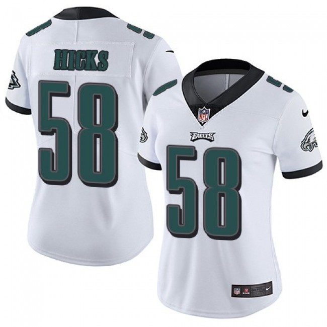 Women's Eagles #58 Jordan Hicks White Stitched NFL Vapor Untouchable Limited Jersey