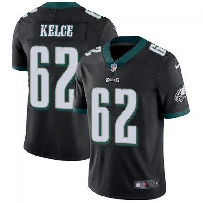 Philadelphia Eagles #62 Jason Kelce Black Alternate Youth Stitched NFL Vapor Untouchable Limited Jersey
