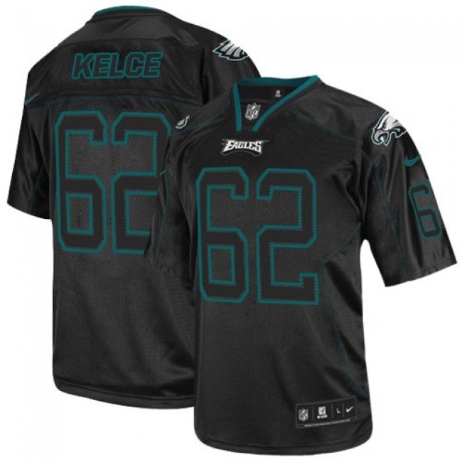 Nike Eagles #62 Jason Kelce Lights Out Black Men's Stitched NFL Elite Jersey