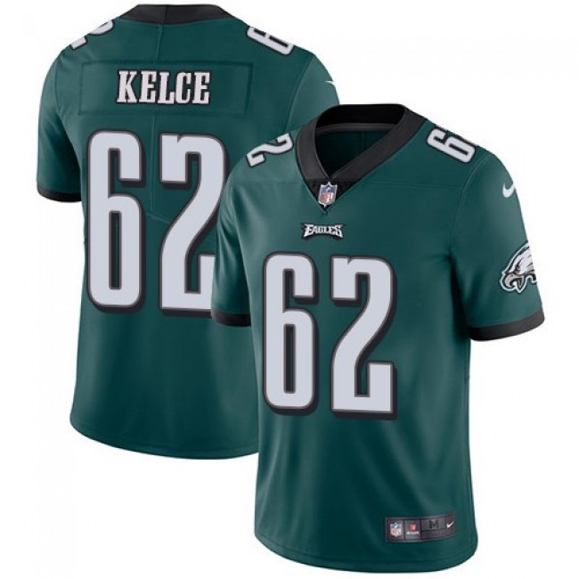 Philadelphia Eagles #62 Jason Kelce Midnight Green Team Color Youth Stitched NFL Vapor Untouchable Limited Jersey