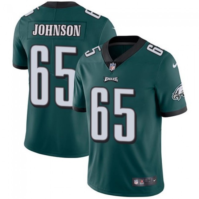 Philadelphia Eagles #65 Lane Johnson Midnight Green Team Color Youth Stitched NFL Vapor Untouchable Limited Jersey