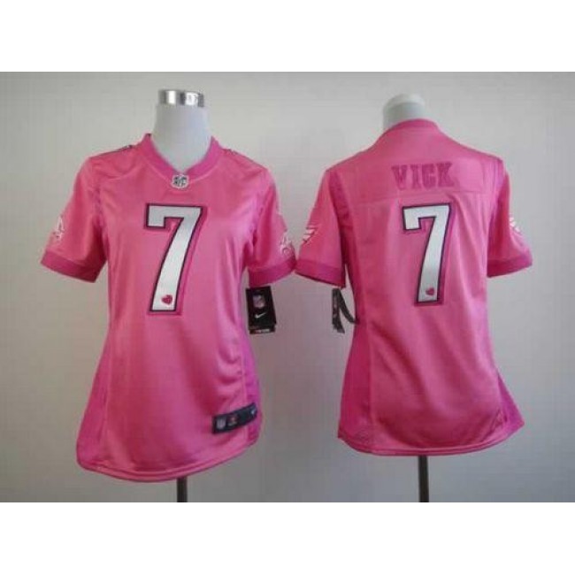 Women's Eagles #7 Michael Vick Pink Be Luv'd Stitched NFL Elite Jersey