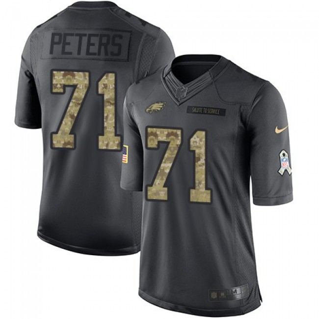Philadelphia Eagles #71 Jason Peters Black Youth Stitched NFL Limited 2016 Salute to Service Jersey