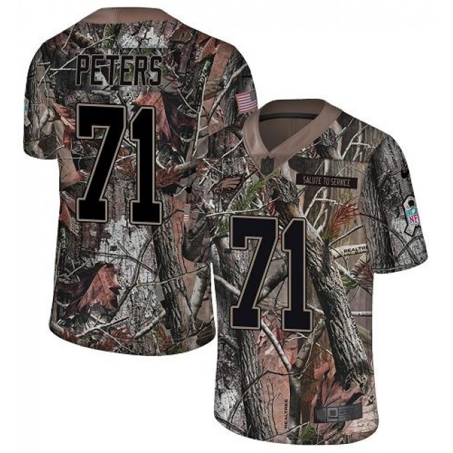 Nike Eagles #71 Jason Peters Camo Men's Stitched NFL Limited Rush Realtree Jersey