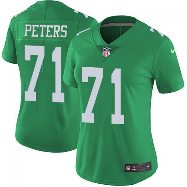 Women's Eagles #71 Jason Peters Green Stitched NFL Limited Rush Jersey