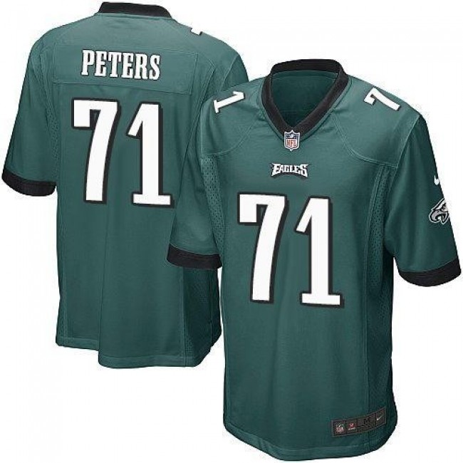 Philadelphia Eagles #71 Jason Peters Midnight Green Team Color Youth Stitched NFL New Elite Jersey