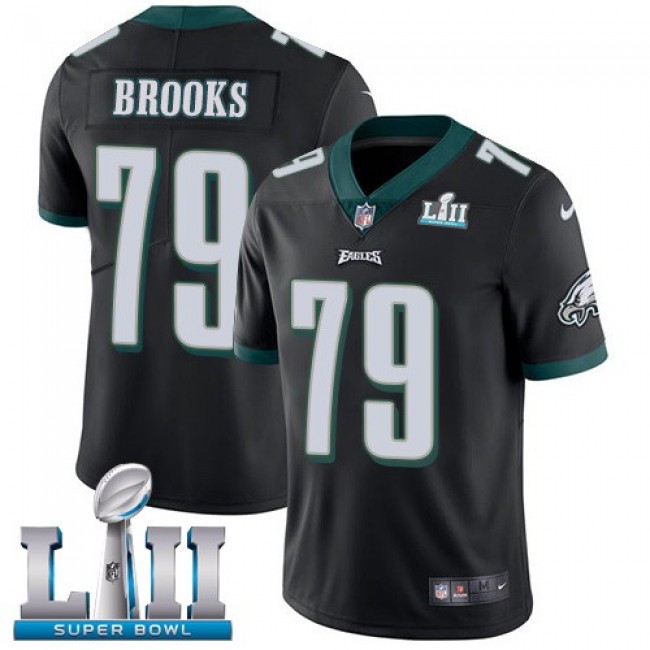 Nike Eagles #79 Brandon Brooks Black Alternate Super Bowl LII Men's Stitched NFL Vapor Untouchable Limited Jersey