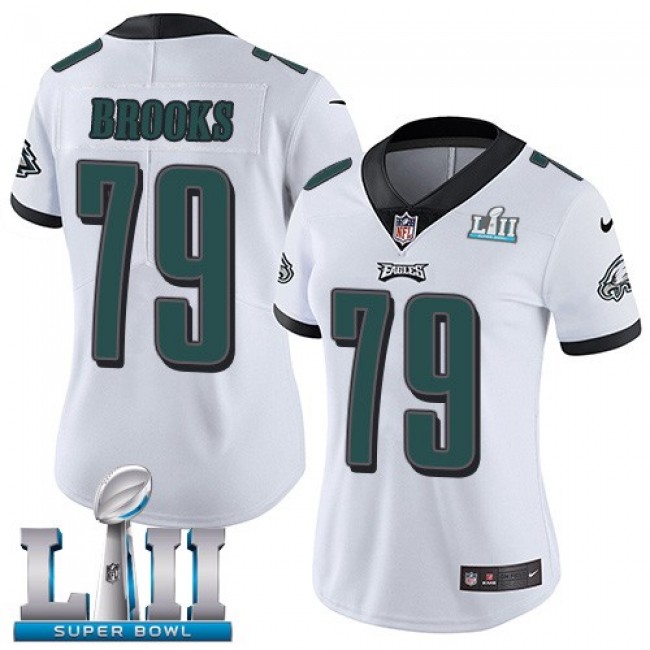 Women's Eagles #79 Brandon Brooks White Super Bowl LII Stitched NFL Vapor Untouchable Limited Jersey